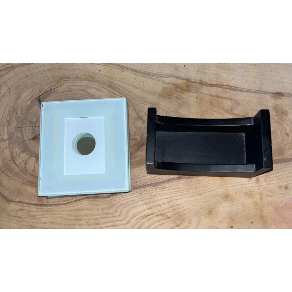 Set of 4 Glass Photo Frame Coasters with Black Wood Holder Square